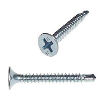 TEKDW158 6 X 1-5/8" (Drywall Tek), Bugle Head, Phillips, Self-Drilling Screw, Zinc